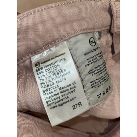 Adriano Goldschmied Pink The Legging Ankle siper sinny  Frayed Hem Jeans Size 27 - Picture 12 of 13
